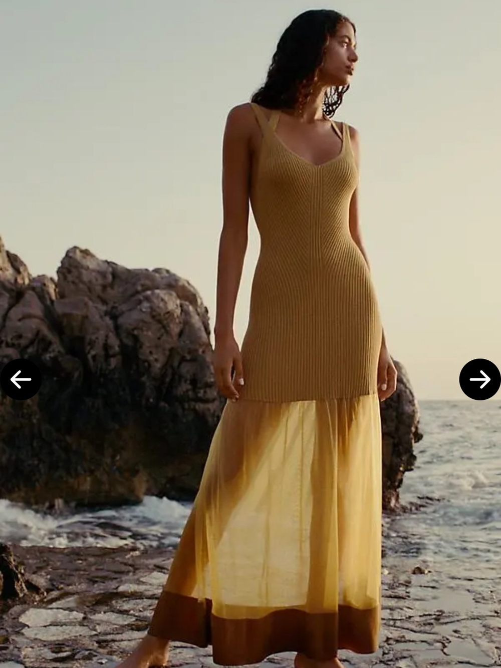 Anthropologie Sleeveless Knit Maxi Dress in Mustard Yellow